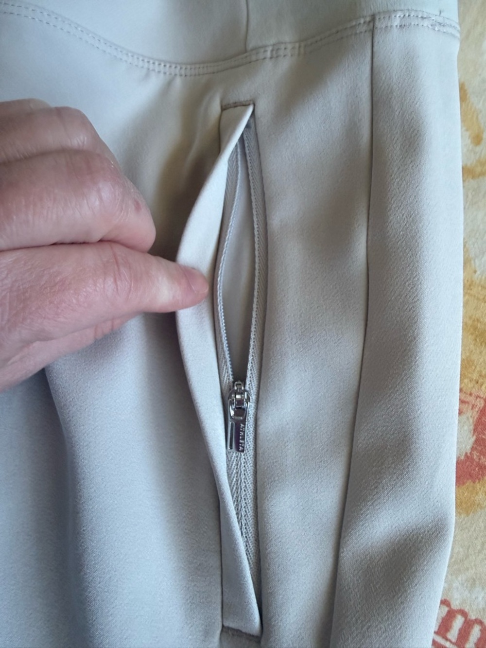 Athleta Endless High Rise Pant | Size 12 Petite | Light Cream -NEVER WORN - Picture 4 of 8